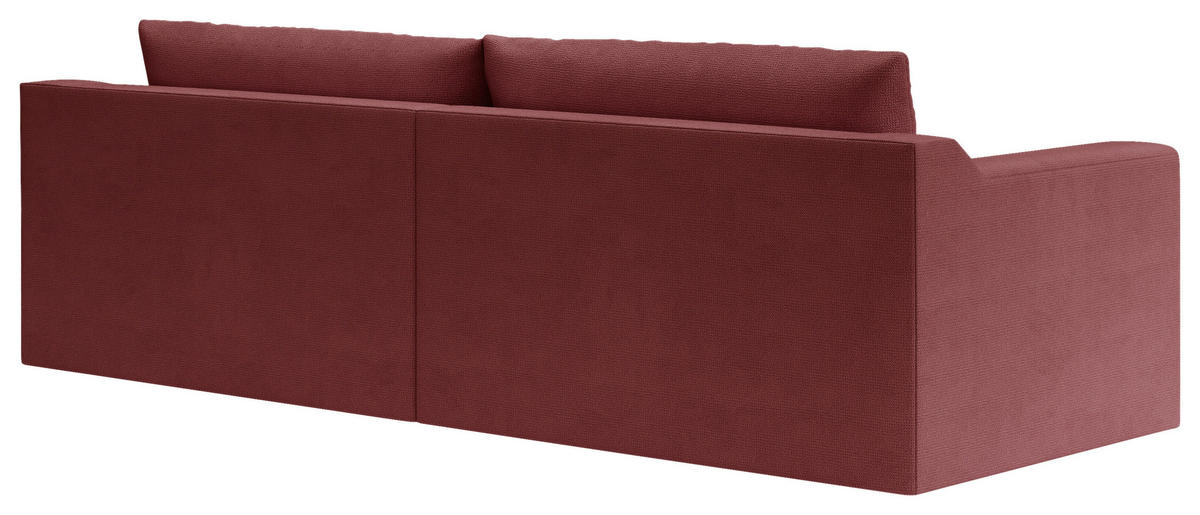 BIGSOFA Chenille, Flachgewebe Rot  - Rot/Schwarz, Design, Kunststoff/Textil (276/90/109cm) - home24