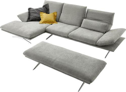 ECKSOFA Francis Grau Flachgewebe  - Grau, Design, Textil/Metall (159/284cm) - Koinor