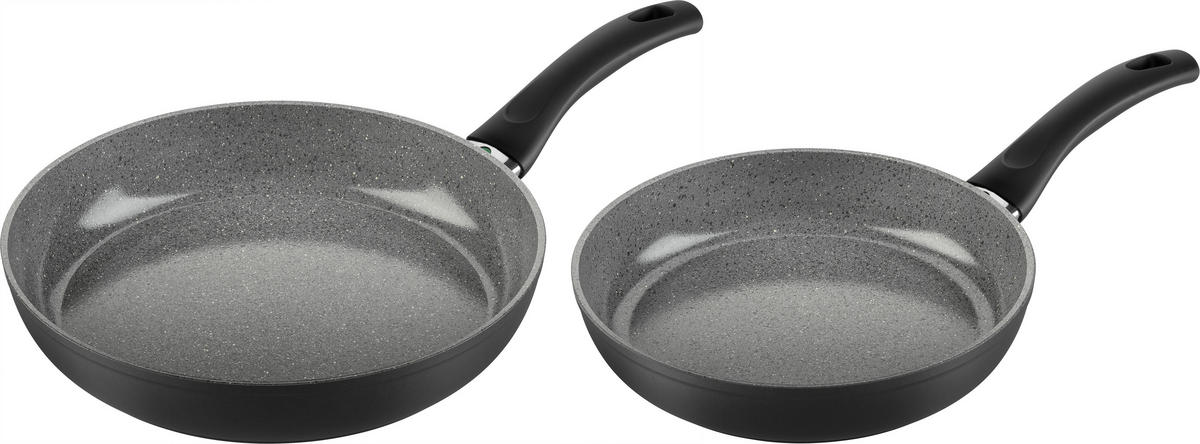 PFANNENSET Bari Ceramic Aluminium 2-teilig  - Schwarz, Basics, Metall (30/13/47cm) - Zwilling