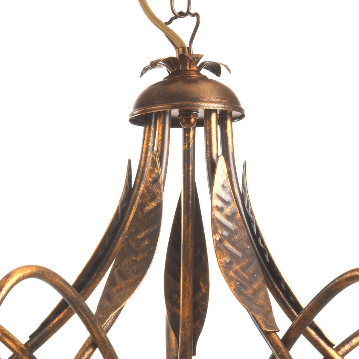 KRONLEUCHTER 75/82 cm   - Bronzefarben, KONVENTIONELL, Glas/Metall (75/82cm)