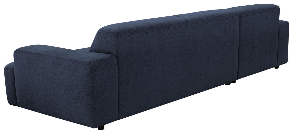 ECKSOFA 184/294 cm  in Flachgewebe Dunkelblau Rücken echt  184/294 cm  - Schwarz/Dunkelblau, KONVENTIONELL, Kunststoff/Textil (184/294cm) - Hom`in