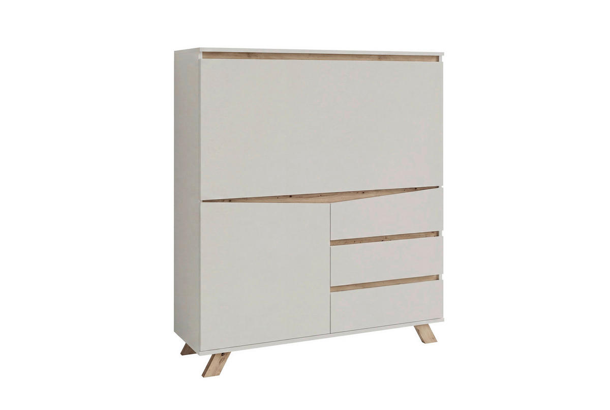 SEKRETÄR  Kabeldurchlass, Stauraum  - Kaschmir/Eiche Artisan, MODERN, Holzwerkstoff (120/127/38cm) - MID.YOU