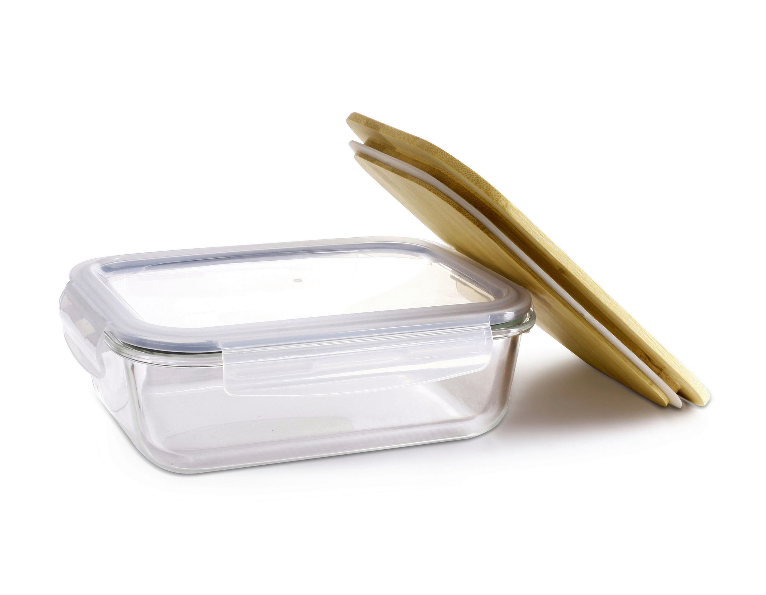 ÉTELTÁROLÓ DOBOZ  1,32 l  - natúr színű/átlátszó, Basics, műanyag/Üveg (22,1/16,5/6,7cm) - Homeware Profession.