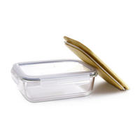 ÉTELTÁROLÓ DOBOZ  1,32 l  - natúr színű/átlátszó, Basics, műanyag/Üveg (22,1/16,5/6,7cm) - Homeware Profession.