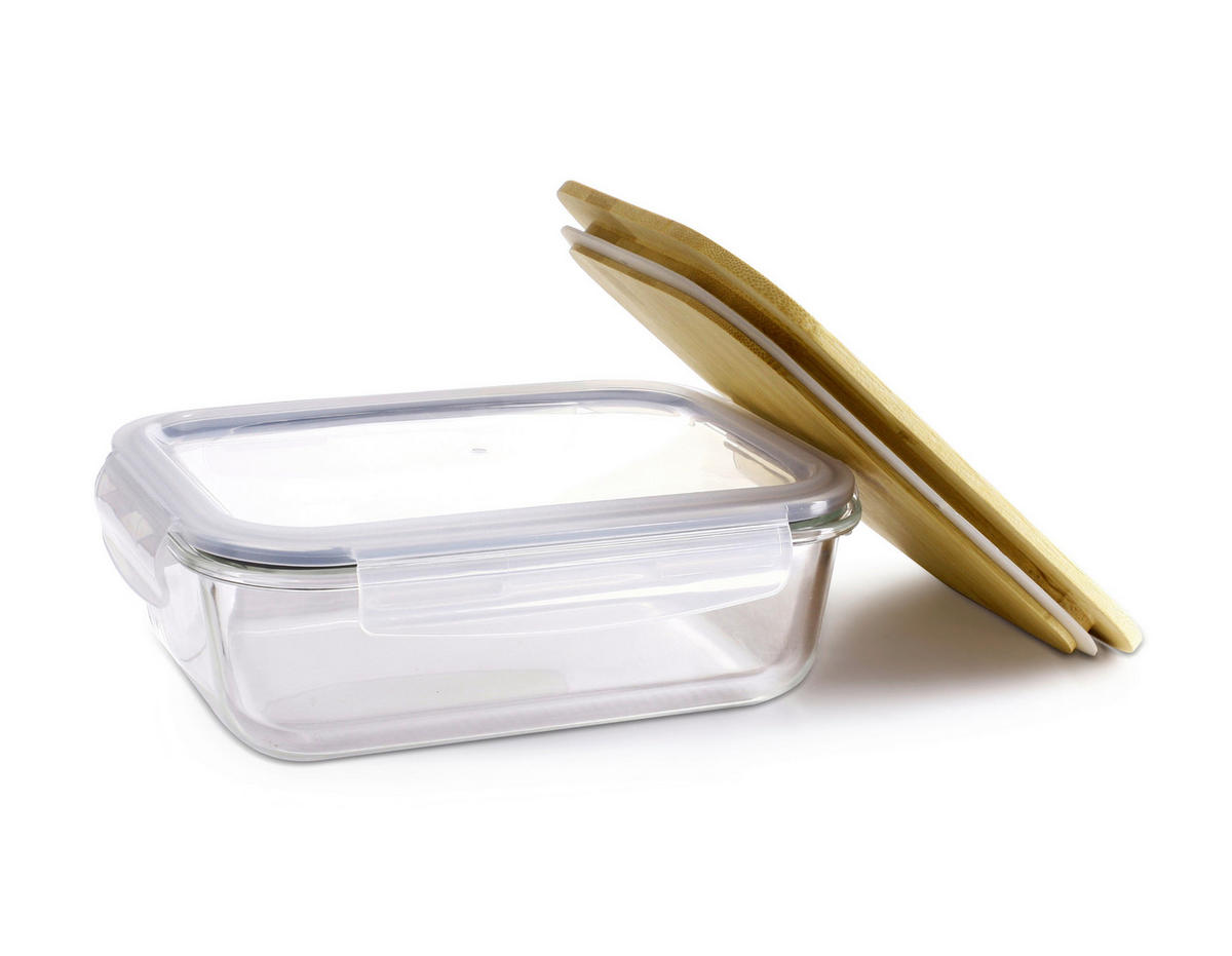 ÉTELTÁROLÓ DOBOZ  1,32 l  - natúr színű/átlátszó, Basics, műanyag/Üveg (22,1/16,5/6,7cm) - Homeware Profession.
