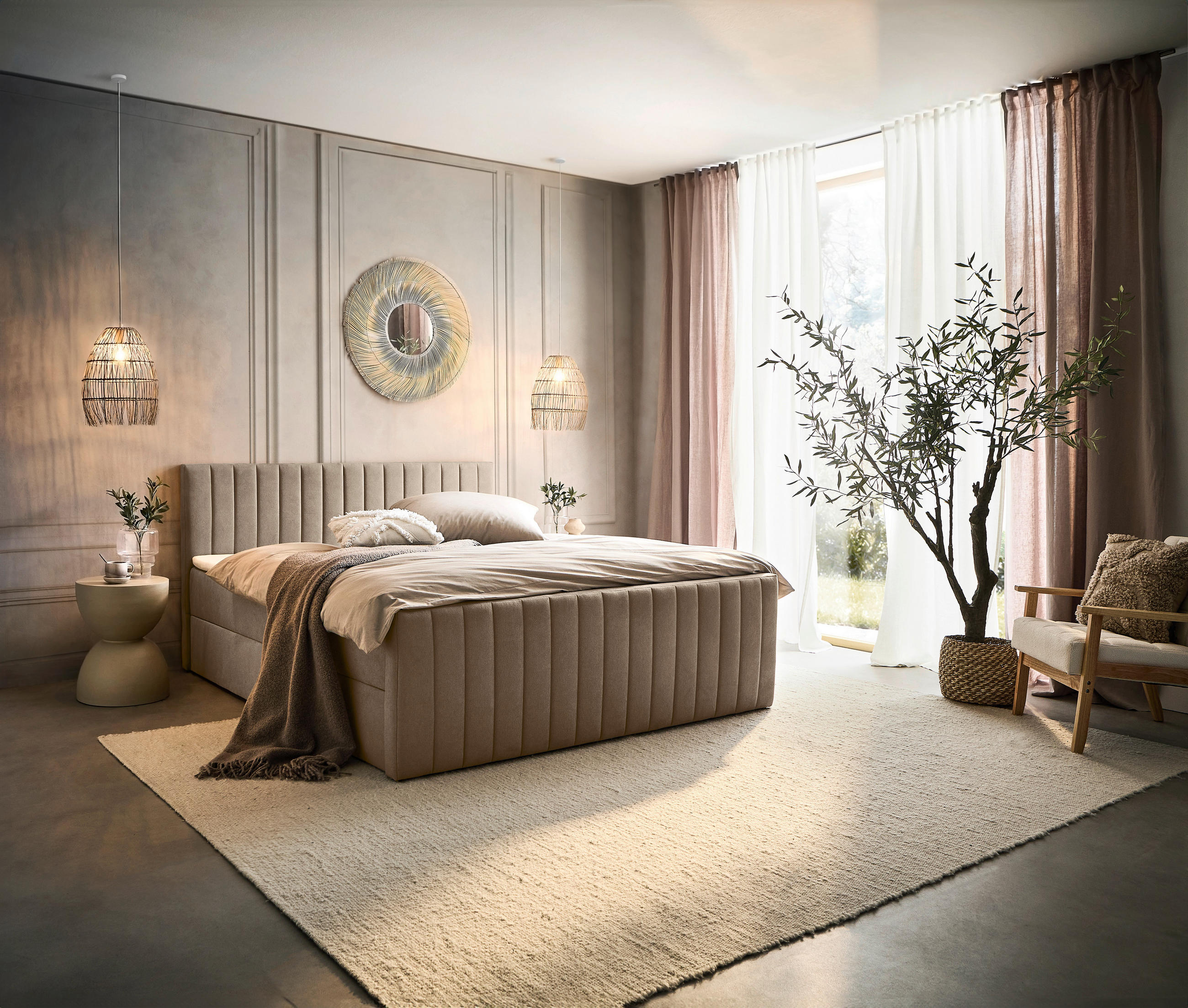 BOXBETT 140/200 cm  in Taupe  - Taupe/Schwarz, Trend, Kunststoff/Textil (140/200cm) - Boxxx