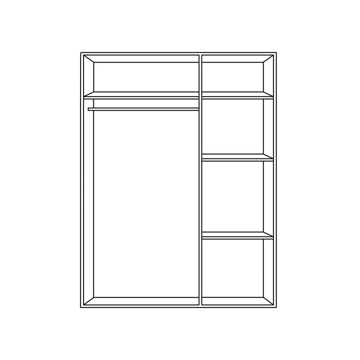 DREHTÜRENSCHRANK 135/199/58 cm 3-türig Graphitfarben, Plankeneiche  - Plankeneiche/Eichefarben, Design, Glas/Holzwerkstoff (135/199/58cm) - Carryhome