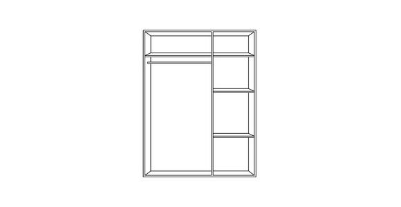 KLEIDERSCHRANK  in Graphitfarben, Plankeneiche  - Plankeneiche/Eichefarben, Trend, Holzwerkstoff/Kunststoff (135/199/58cm) - Carryhome