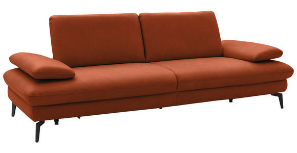 3-SITZER-SOFA in Leder Cognac  - Cognac/Schwarz, Design, Leder/Metall (238/86/94cm) - Dieter Knoll