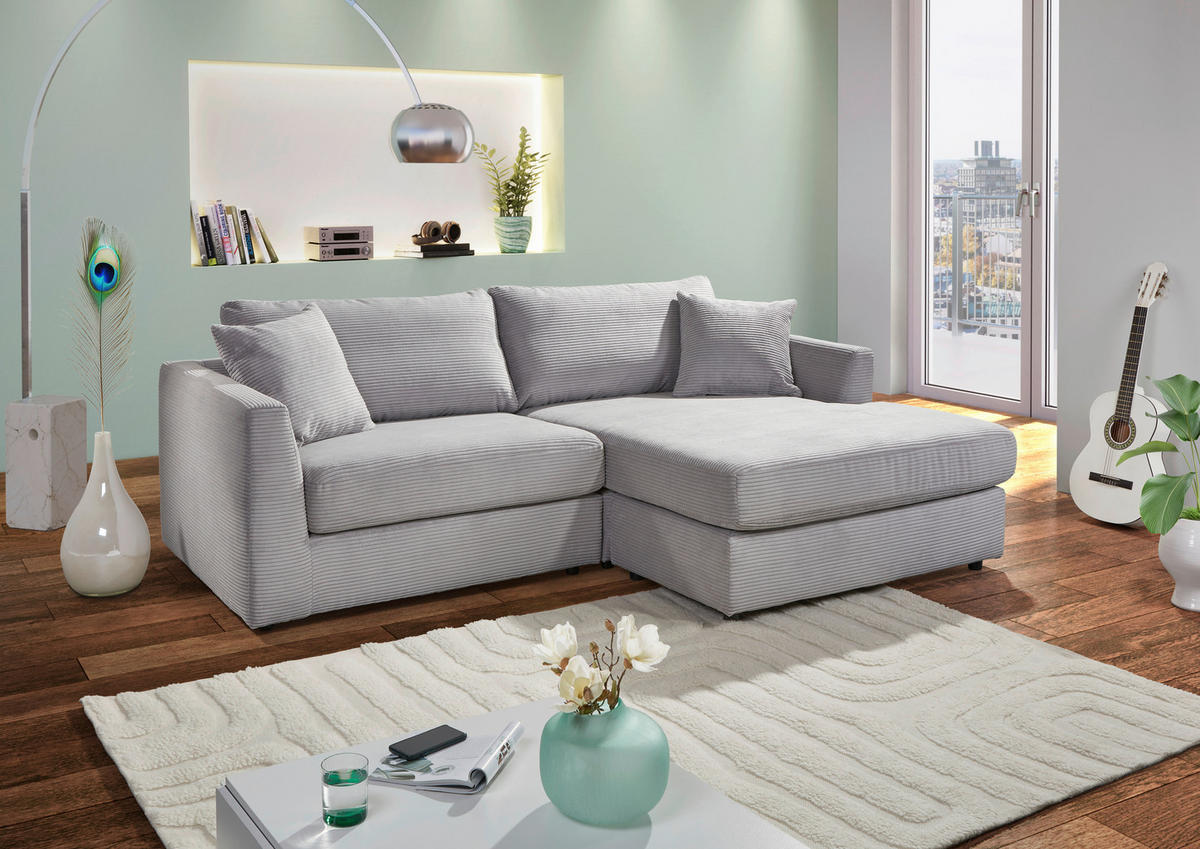 HÖRNSOFFA i manchester ljusgrå  - ljusgrå/svart, Klassisk, textil/plast (234/170cm) - MID.YOU