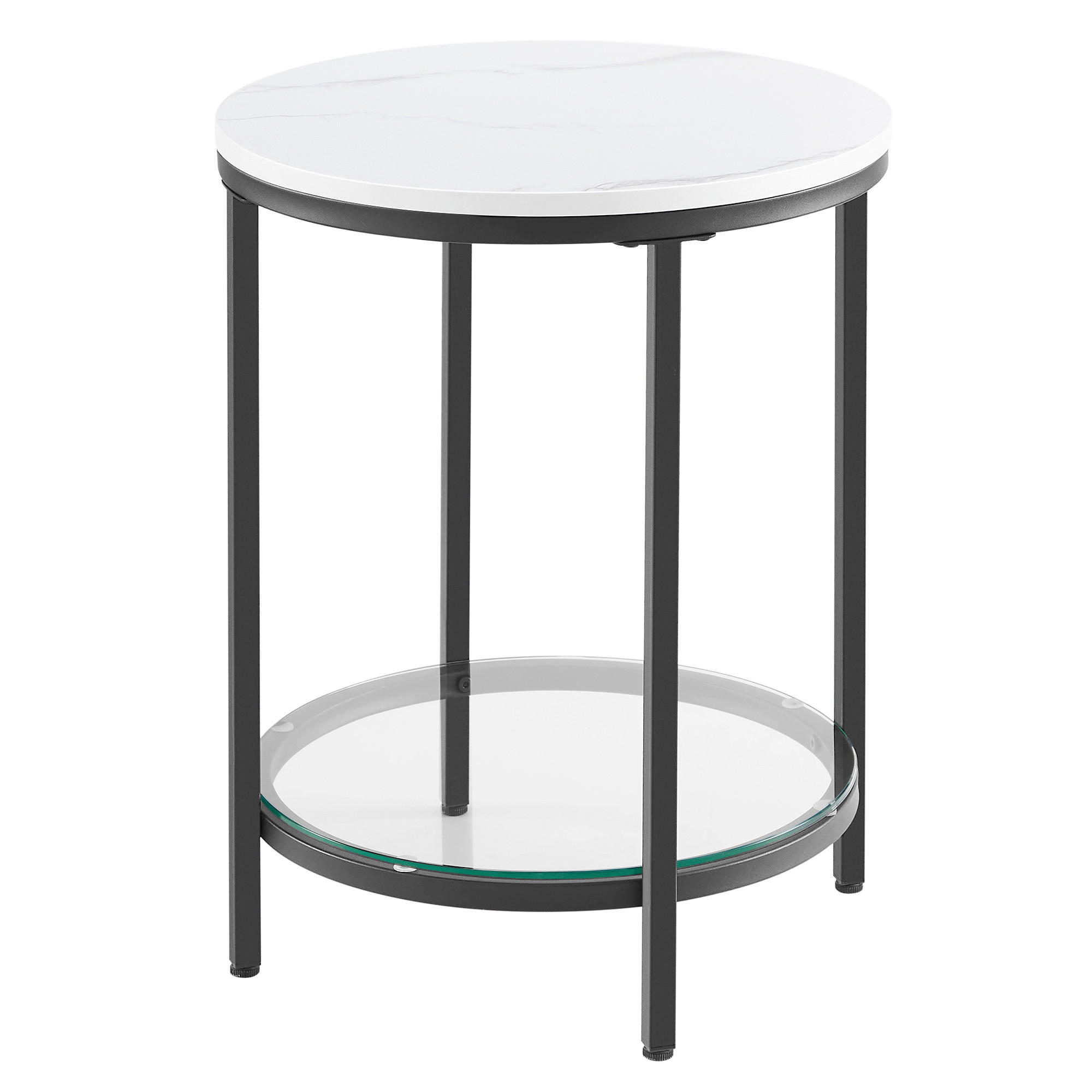 BEISTELLTISCH in Metall, Glas, Holzwerkstoff  - Schwarz/Weiß, Trend, Glas/Holzwerkstoff (45/55/45cm) - MID.YOU