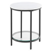 BEISTELLTISCH in Metall, Glas, Holzwerkstoff  - Schwarz/Weiß, Trend, Glas/Holzwerkstoff (45/55/45cm) - MID.YOU