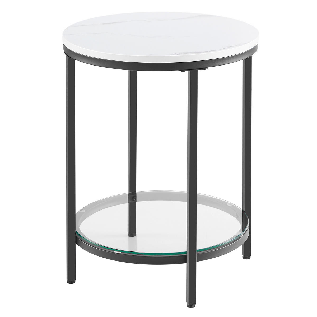 BEISTELLTISCH in Metall, Glas, Holzwerkstoff  - Schwarz/Weiß, Trend, Glas/Holzwerkstoff (45/55/45cm) - MID.YOU