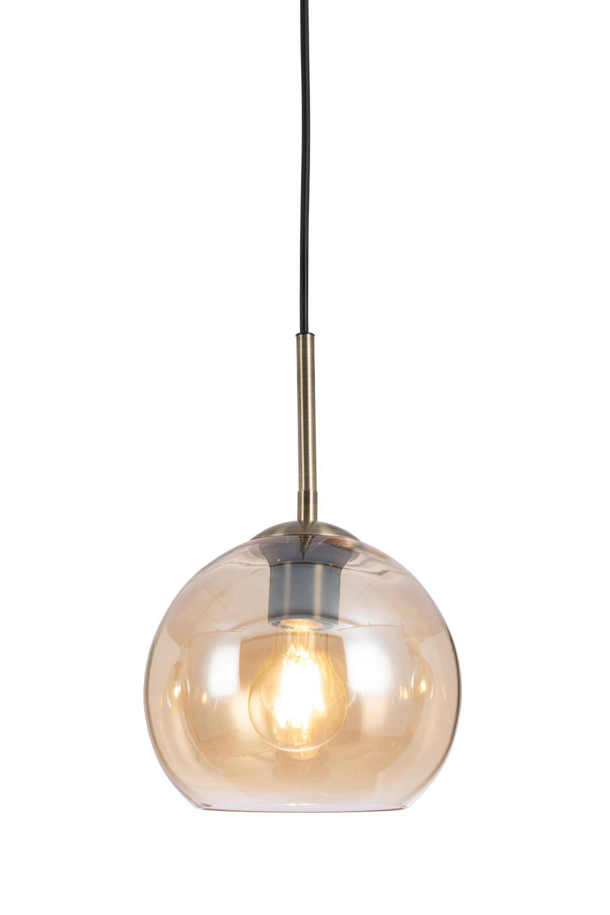 HÄNGELEUCHTE Leonie 110/20/150 cm   - Bernsteinfarben, Basics, Glas/Metall (110/20/150cm) - Novel