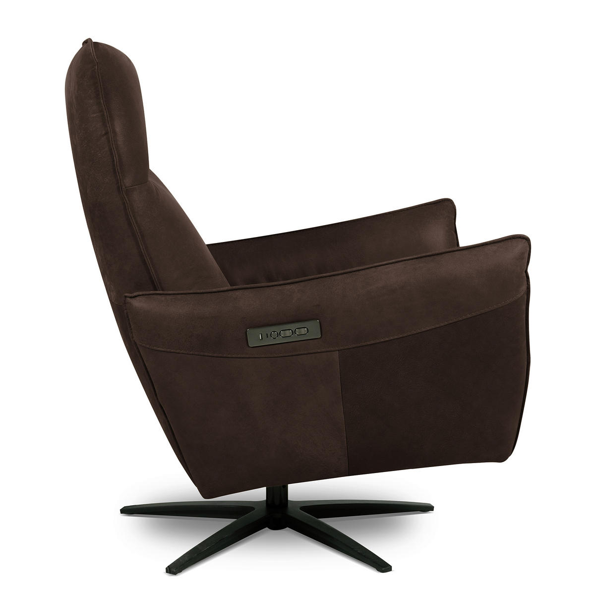 RELAXSESSEL Leder Dunkelbraun  - Dunkelbraun/Schwarz, Design, Leder/Metall (77/107/88cm) - Livetastic