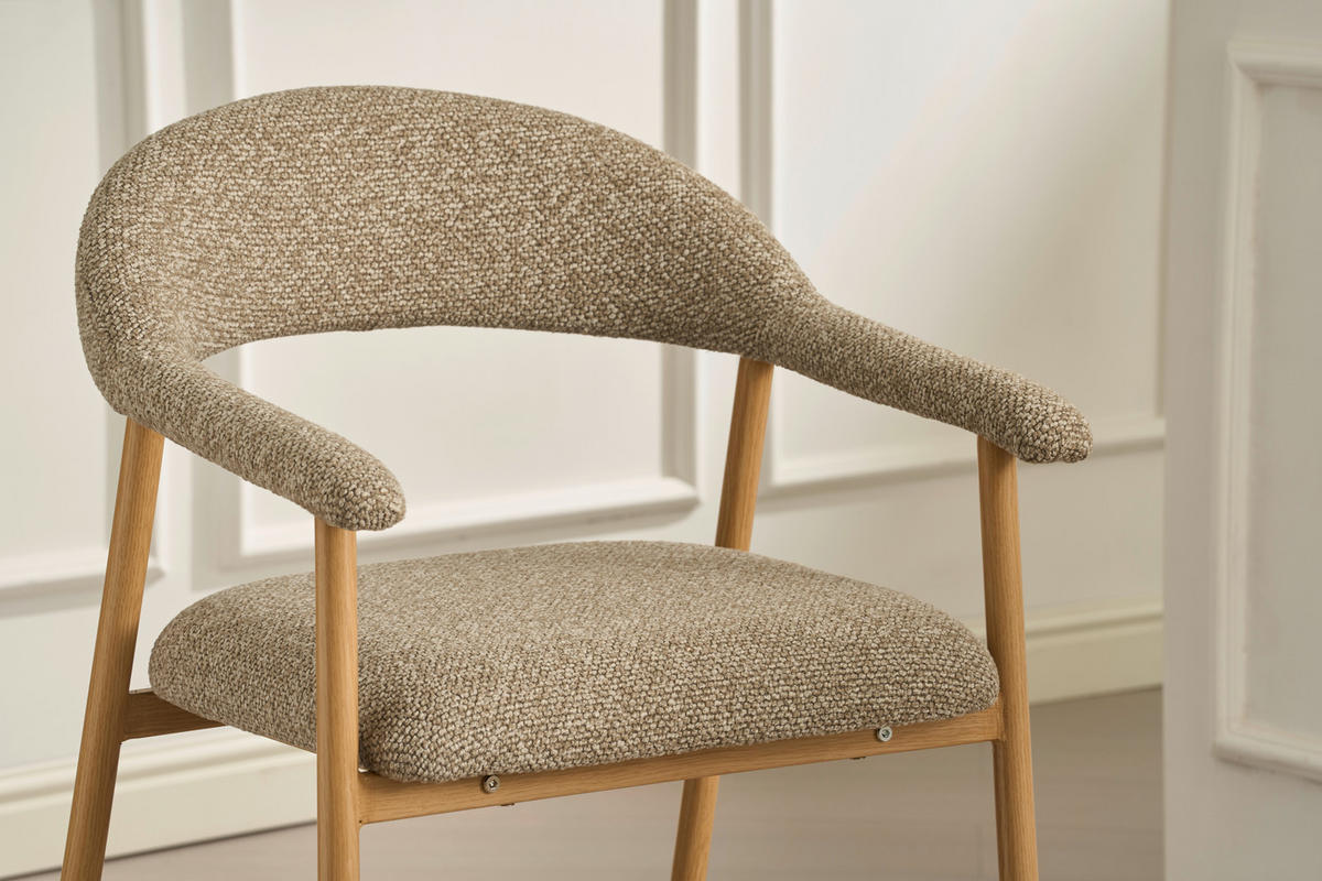 BARHOCKER in Taupe, Eichefarben  - Taupe/Eichefarben, MODERN, Holz/Textil (54/94,5/54,5cm) - Livetastic