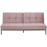 SCHLAFSOFA Samt Rosa ,[ ]}Stoffauswahl  - Schwarz/Rosa, Trend, Textil/Metall (198/87/95cm) - MID.YOU