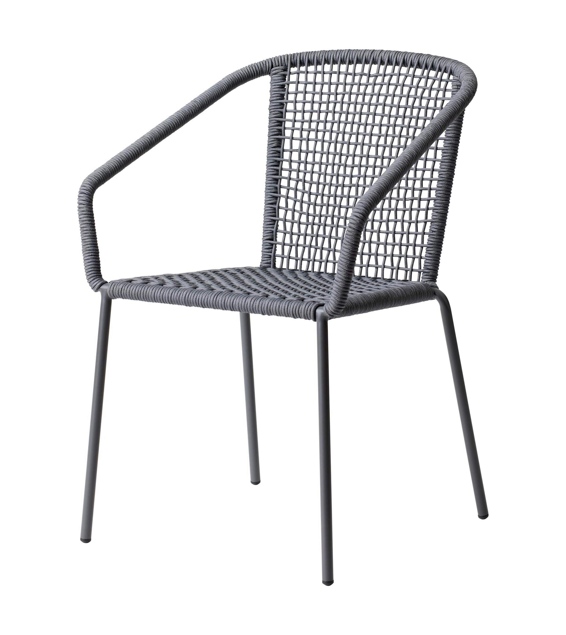 GARTENSTUHL Metall, Kunststoff Dunkelgrau  - Dunkelgrau/Anthrazit, Natur, Kunststoff/Metall (52/82/60cm) - Gardenson