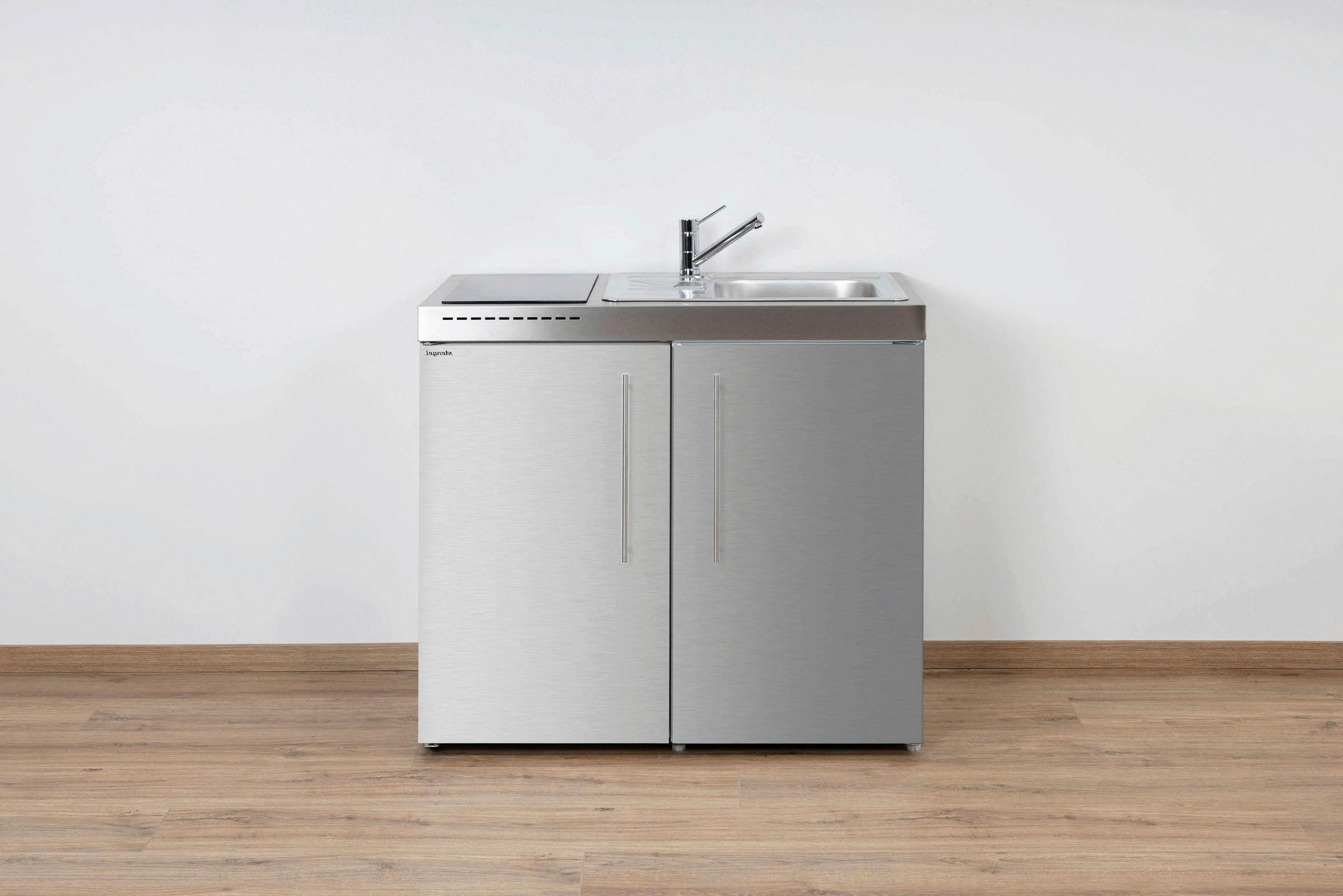 MINIKÜCHE  100/89/60 cm  in Edelstahlfarben  - Edelstahlfarben, Basics, Metall (100/89/60cm)