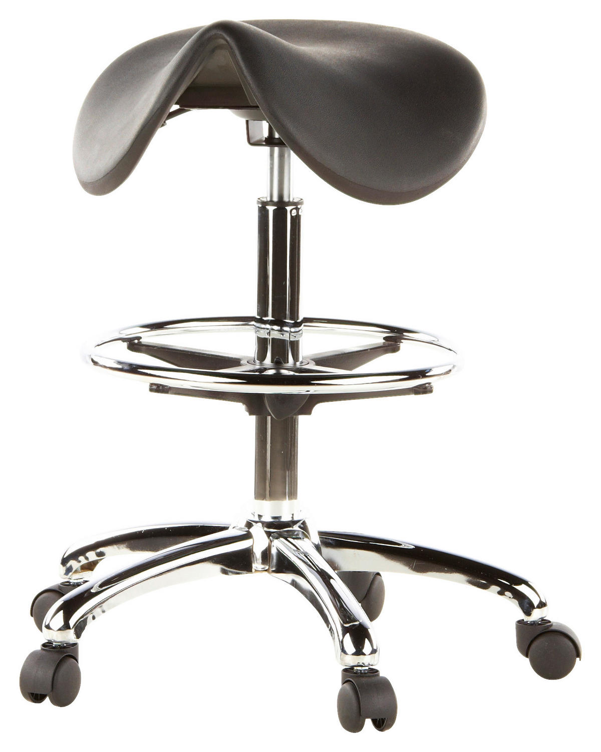 BÜROHOCKER 62/60/62 cm  - Chromfarben/Schwarz, MODERN, Kunststoff/Metall (62/60/62cm) - MID.YOU