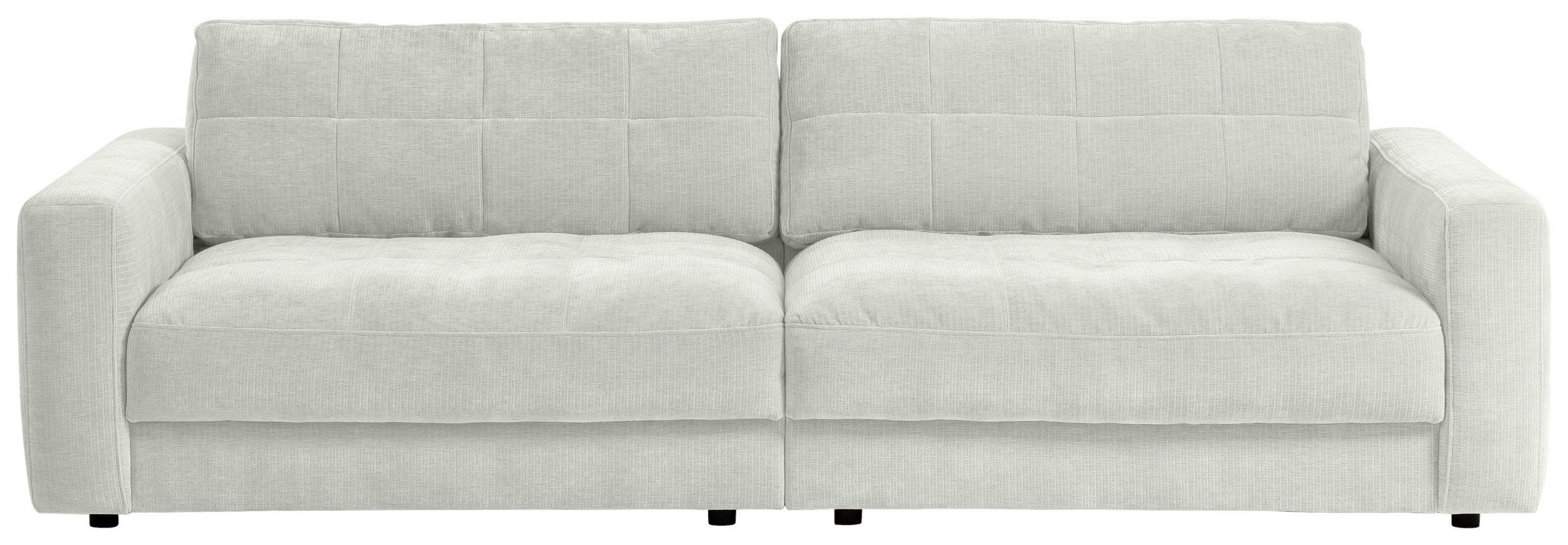 BIGSOFA BE COMFY Cord Weiß  - Schwarz/Weiß, MODERN, Textil (264/83/126cm) - Trendmanufaktur