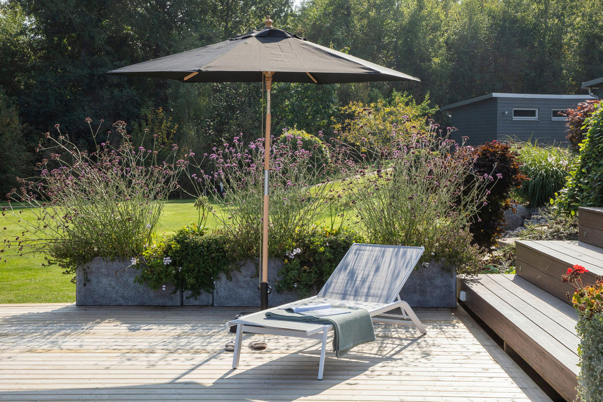 SONNENSCHIRM 250 cm  - Schwarz, KONVENTIONELL (250/232cm) - Gardenson