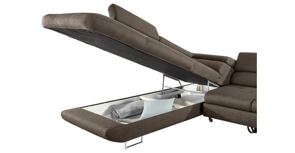 ECKSOFA  in Webstoff Braun  235/280 cm  - Braun, Design, Textil/Metall (235/280cm) - Hom`in