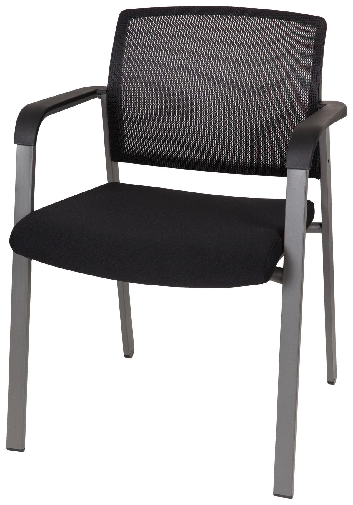 BESUCHERSTUHL Schwarz  - Schwarz, MODERN, Kunststoff/Textil (58/84/56cm) - MID.YOU