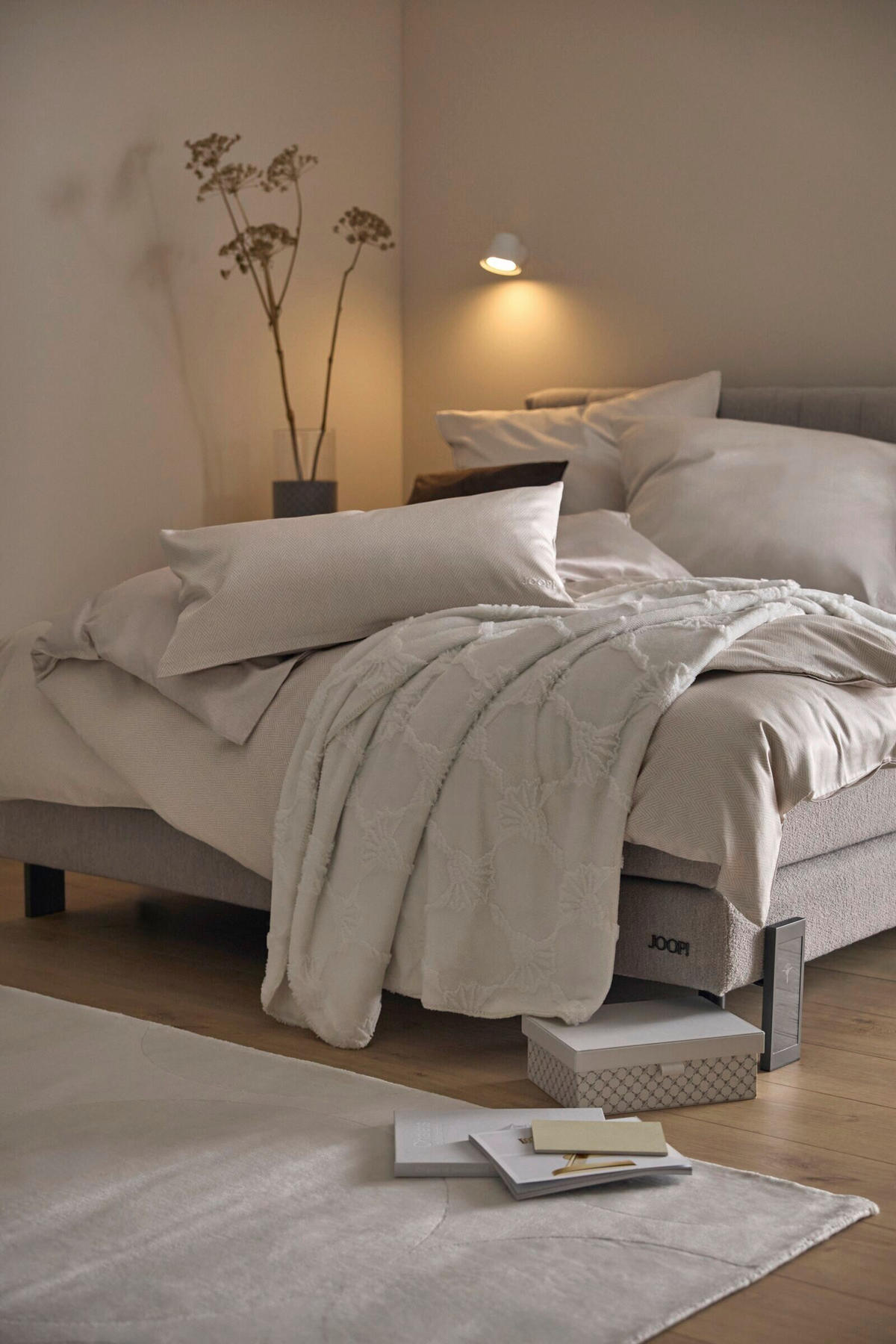 KOPFKISSENBEZUG HERRINGBONE 80/40 cm  - Creme, Basics, Textil (80/40cm) - Joop!