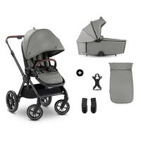 KOMBIKINDERWAGEN Comfort N Care Air Set  - Schwarz/Grau, Basics, Textil/Metall (59,5/114/99cm) - Hauck