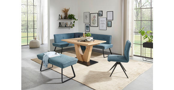 ECKBANK 134/227 cm in Blau, Schwarz - Blau/Schwarz, Design, Textil/Metall (134/227cm) - Dieter Knoll