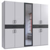 DREHTÜRENSCHRANK in Graphitfarben, Weiss  - Weiss/Schwarz, Konventionell, Glas/Holzwerkstoff (225/208/58cm) - Carryhome