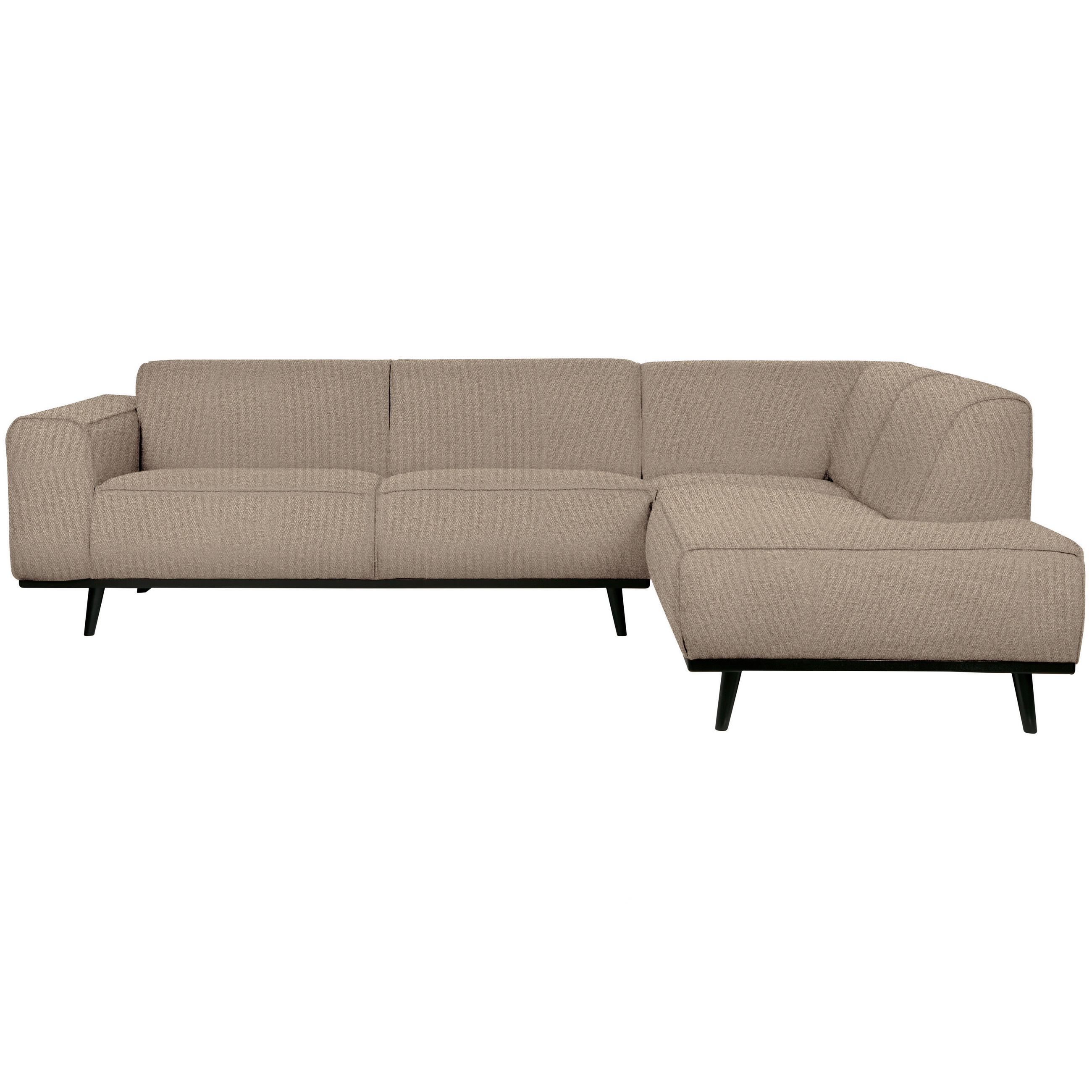 ECKSOFA Statement in Bouclé Beige  274/210 cm  - Beige/Schwarz, Design, Holz/Textil (274/210cm) - Livetastic