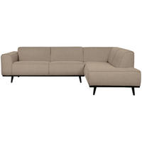 ECKSOFA Statement in Bouclé Beige  274/210 cm  - Beige/Schwarz, Design, Holz/Textil (274/210cm) - Livetastic