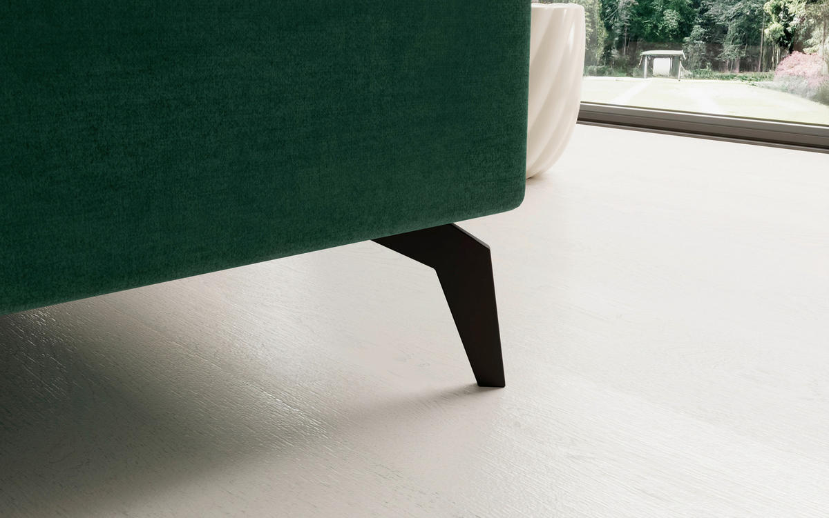 ECKSOFA Grün Samt  - Chromfarben/Grün, Design, Kunststoff/Textil (196/292cm) - MID.YOU