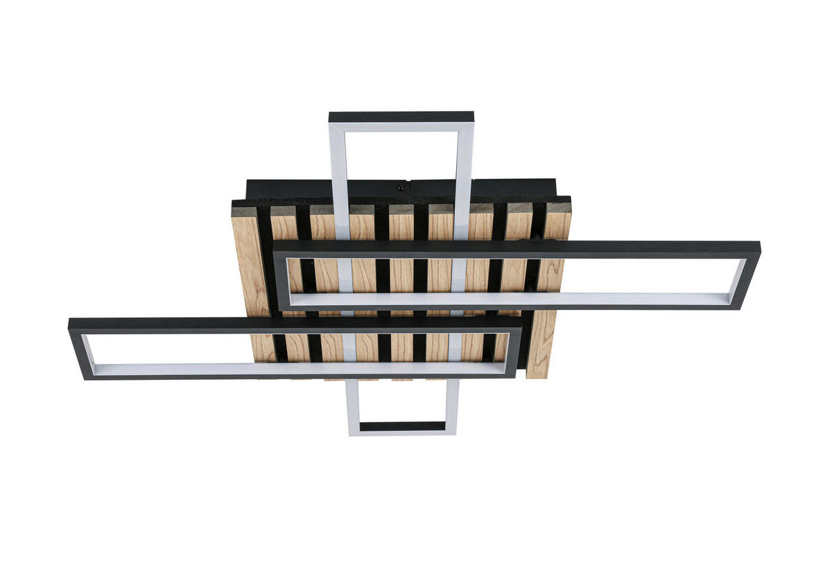 LED-DECKENLEUCHTE 33 W    73,5/66,5/7,5 cm  - Eichefarben/Schwarz, Natur, Holzwerkstoff/Kunststoff (73,5/66,5/7,5cm) - Novel