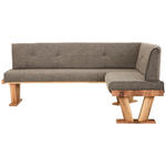 ECKBANK 205/155 cm Jacquard, Flachgewebe Braun Balkeneiche massiv   - Eichefarben/Braun, Natur, Holz/Textil (205/155cm) - Moderano