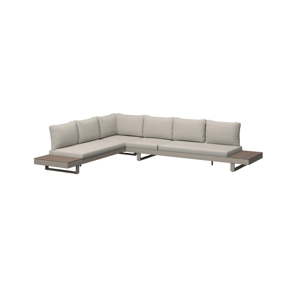 LOUNGEGARNITUR 4-teilig  245/329 cm  Aluminium  - Beige/Braun, MODERN, Kunststoff/Textil (245/329cm) - Ambia Garden