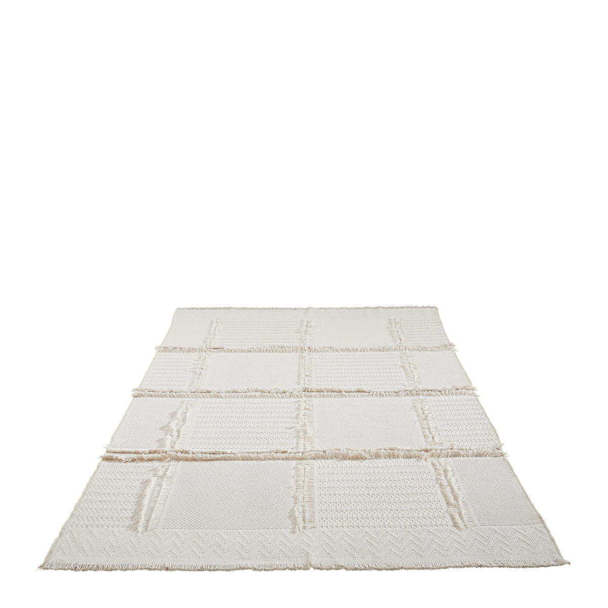 KOBEREC TKANÝ NA PLOCHO, 120/170 cm, bílá - bílá, Trend, textil (120/170cm) - Linea Natura