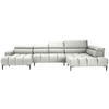 WOHNLANDSCHAFT in Samt, Webstoff Creme  - Creme/Schwarz, Design, Textil/Metall (177/385/216cm) - Welnova