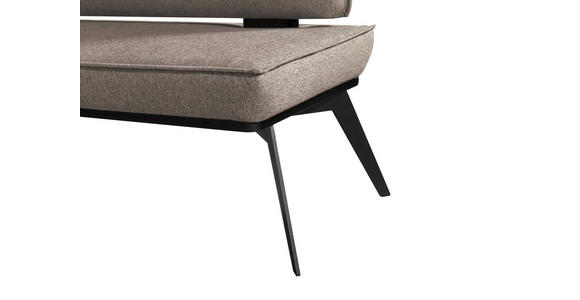 SITZBANK 153/90/65 cm Webstoff Schwarz, Taupe Buche massiv - Taupe/Schwarz, Basics, Holz/Textil (153/90/65cm) - Carryhome