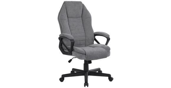 CHEFSESSEL  in Chenille Grau  - Schwarz/Grau, KONVENTIONELL, Holz/Kunststoff (63/110-120/69cm) - Venda