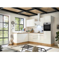 HÖRNKÖK 280/170 cm  i vit, vit högglans  - vit/aluminiumfärg, Lifestyle, trämaterial/plast (280/170cm) - Respekta