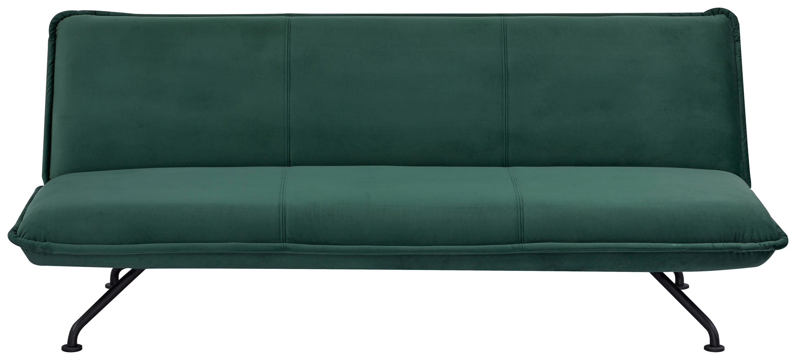 SCHLAFSOFA in Velours Grün  - Schwarz/Grün, MODERN, Textil/Metall (190/79/89cm) - MID.YOU