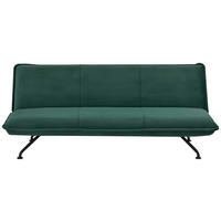 SCHLAFSOFA in Velours Grün  - Schwarz/Grün, MODERN, Textil/Metall (190/79/89cm) - MID.YOU