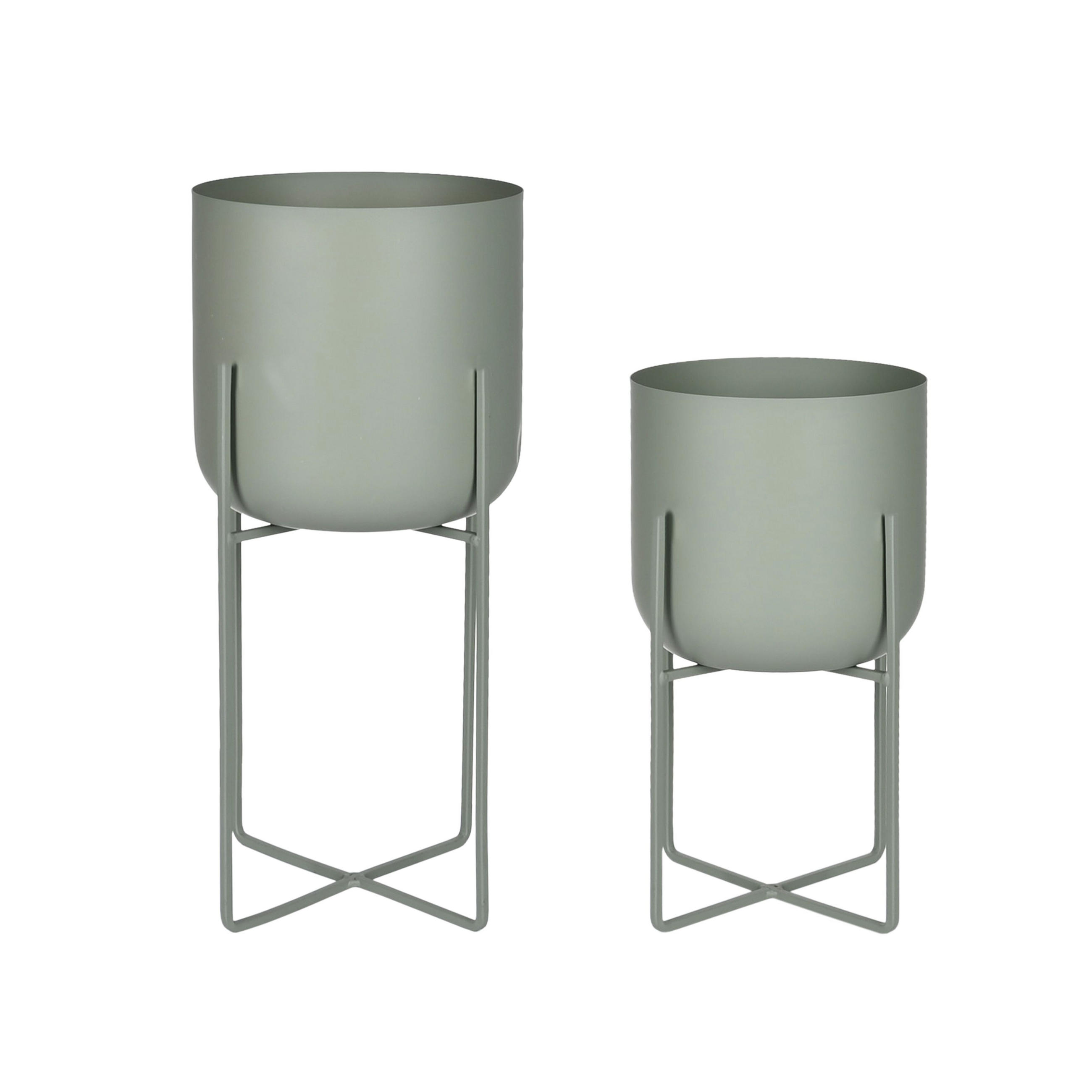 PFLANZENTOPF   - Grün, Trend, Metall - Ambia Home