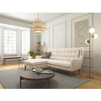 ECKSOFA in Webstoff Silberfarben  - Eichefarben/Silberfarben, Konventionell, Holz/Textil (250/107/173cm) - Trendmanufaktur