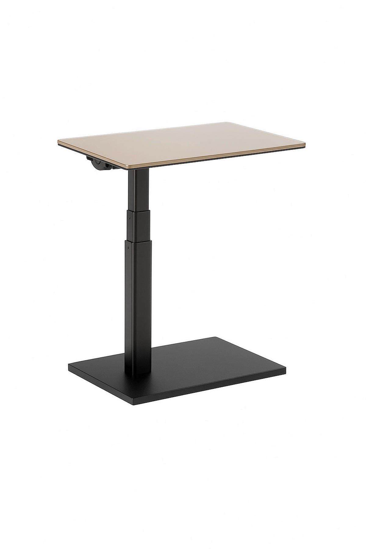 BEISTELLTISCH in Glas, Holzwerkstoff 45/35/49-67 cm  - Taupe/Schwarz, Design, Glas/Holzwerkstoff (45/35/49-67cm) - Novel