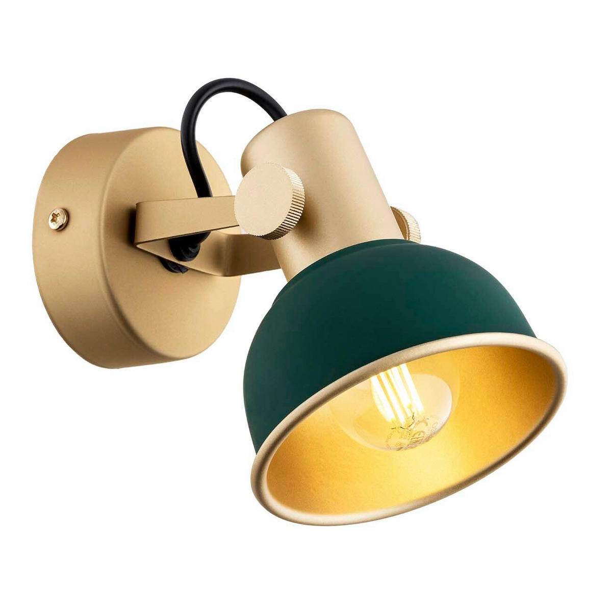 WANDLEUCHTE 20/15/11 cm   - Goldfarben/Grün, KONVENTIONELL, Metall (20/15/11cm)