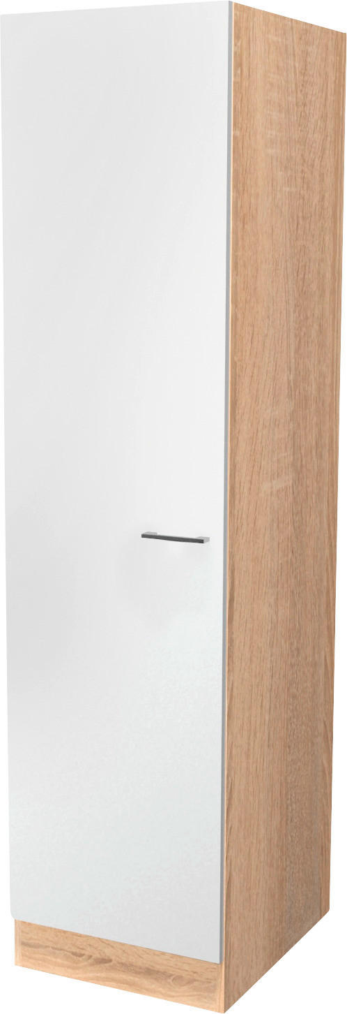GESCHIRRSCHRANK 50/200/57 cm  in Weiß, Eichefarben  - Edelstahlfarben/Eichefarben, KONVENTIONELL, Holz/Kunststoff (50/200/57cm) - MID.YOU